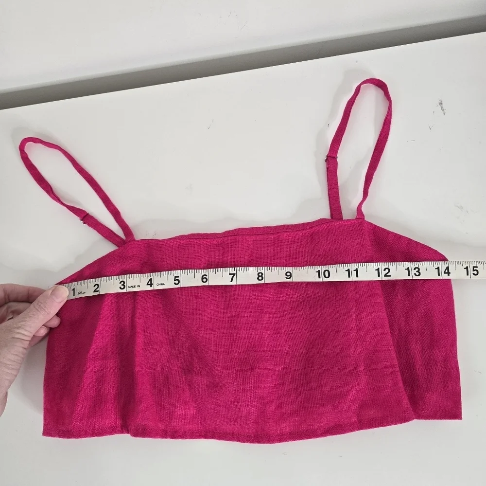 Reformation Cleo Linen Hot Pink Two Piece Set 2 Petite Barbiecore Feminine